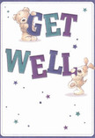 Inviting and playful, this get well card practically glows with the spirit of West Heath-a gentle teddy bear and a bright-eyed puppy balance the oversized, colourful letters that cheerfully spell 'Get Well.' Painted with a warm, textured approach, their fur looks incredibly soft, evoking comfort and ease, much like a blanket of fresh blooms from a local florist. Hues of indigo, teal, and purple imbue the card with uplifting energy, standing out boldly against a creamy white canvas. Whimsical stars are sprinkled across the design, their varying shades mirroring the twilight above West Heath Common. The entire composition becomes a tactile, visual embrace, offering comfort and heartfelt support with every carefully curated detail-perfect for sending genuine wishes of recovery and hope to someone cherished within the local community.